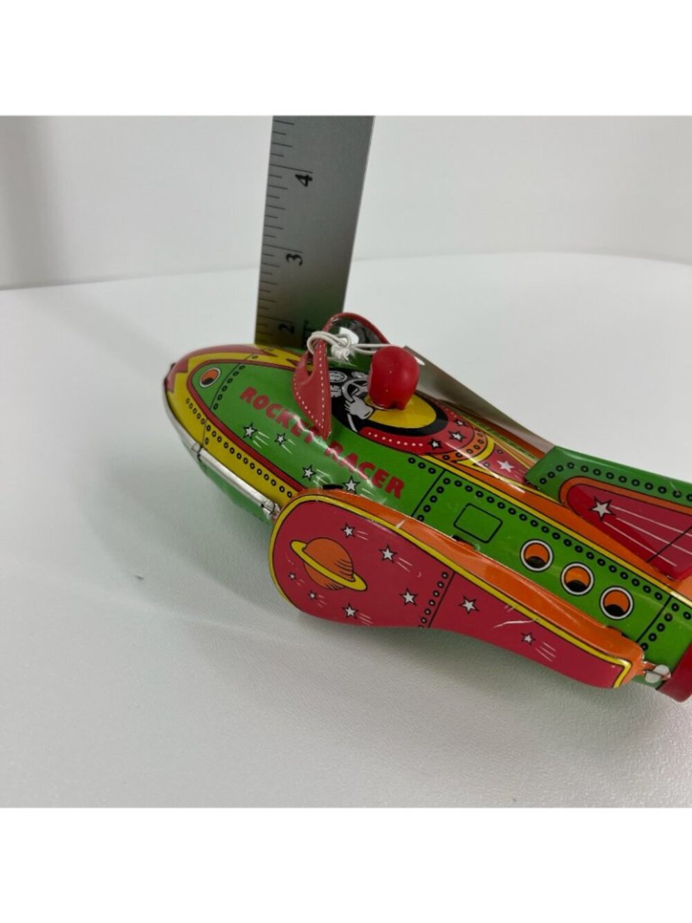Schylling Rocket Racer Tin Wind Up Toy with Box Clearwire Promo Space Ship Green - Picture 12 of 14